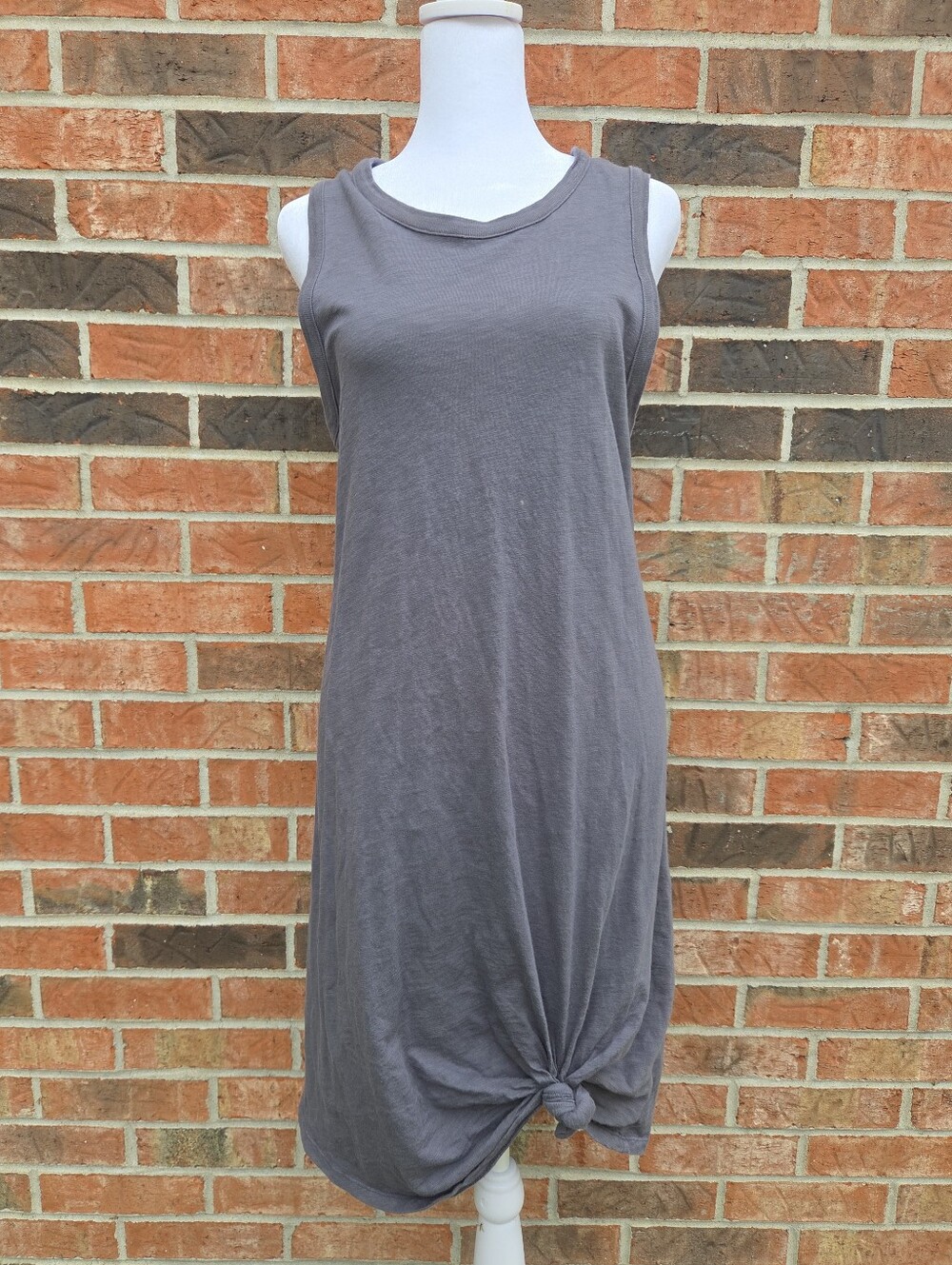 Universal Thread Gray Slub Knit Knot Front Tank Midi Dress Medium